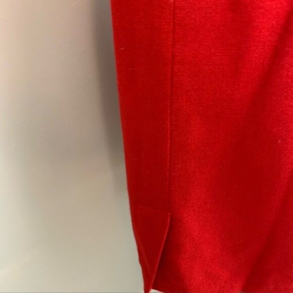 Maggie Lawrence Red Wool Pencil Skirt with slit in the back - Picture 6 of 10